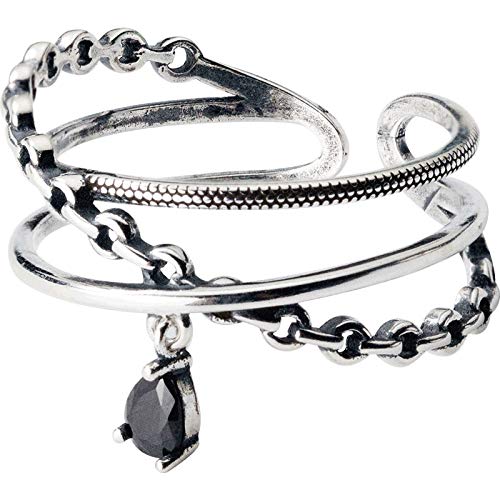 Bague ajustable diamant noir pour femme à porter au quotidien ou pour un mariage