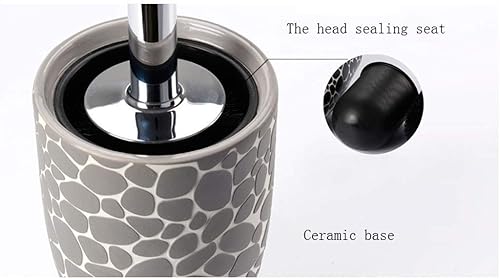 Miniatura 5 de SPOUR Escobilla de inodoro moderna creativa para el hogar en relieve adoquines de cerámica redonda escobillas, cepillo de inodoro con soporte