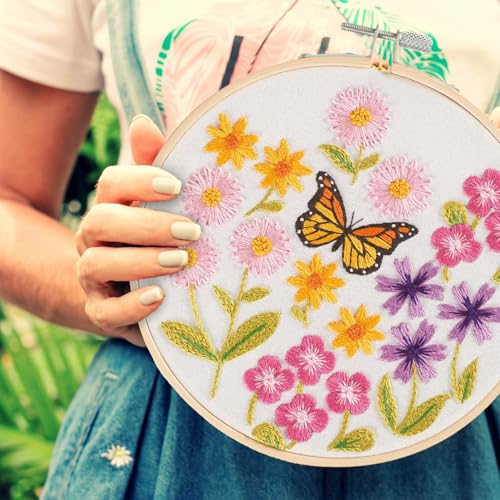 Image of LEISURE ARTS Emb Kit 6 inch Butterfly Scatter