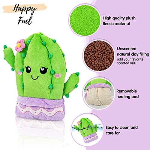 Image of Cactus Microwavable Unscented Heating Pad for Women and Kids- Cute Soft Cozy Pillow Plush Heatable Warm Stuffed Animals - Kawaii Hot and Cold Plushie Food Toy - Cactus Gifts for Girls and Boys