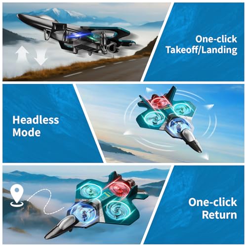Image of RC Planes for Kids Adults, Foam Remote Control Airplane Jet Helicopter Drone Toys for Kids Adults 8-12 12-16, Remote Control Plane Airplane Toys with LED Lights, 360 Flip Stunt Rotation