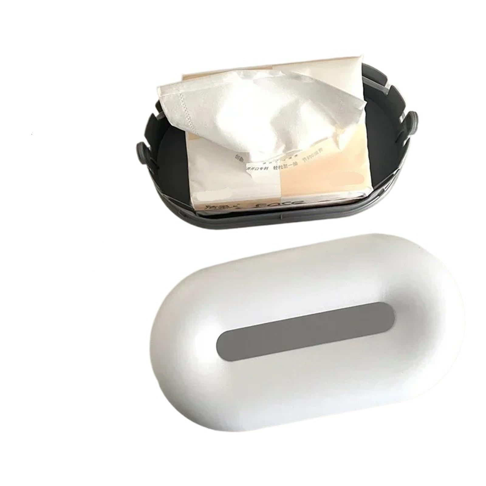 Taschentuchbox aus Kunststoff, Tisch-Organizer, Aufbewahrungsbox for Küche, Schlafzimmer, Wohnzimmer, Schublade, Büro, herausnehmbare für Wohnzimmer(Gray)