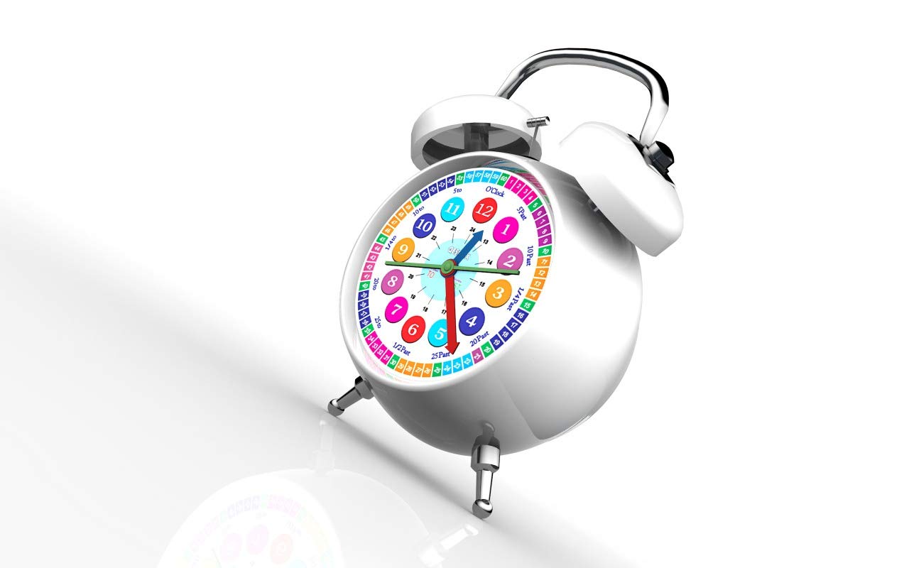 Reloj despertador de mesa para niños con alarma y luz nocturna silenciosa, funciona con pilas 17 cm x 12 cm, forma práctica de enseñar, leer y aprender a decir 24 horas en minutos. Ideal