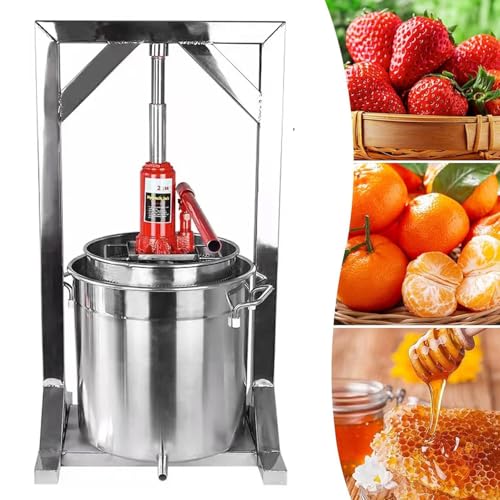 Pressa manuale in acciaio inossidabile per vino da sidro con martinetto idraulico - Pressa per tintura per uva, frantoio per bacche e verdure, macchina per la stampa dell'olio d'oliva