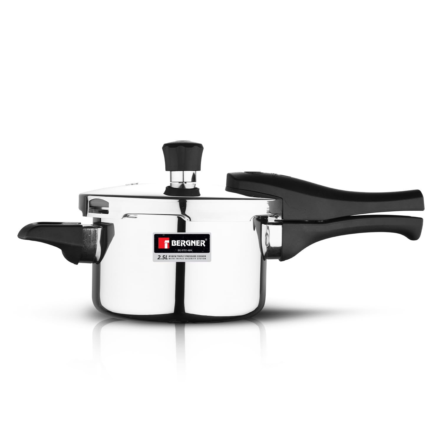 Argent Elements Triply 2.5 L Pressure Pan with Unique 3 Safety System and Pressure Indicator