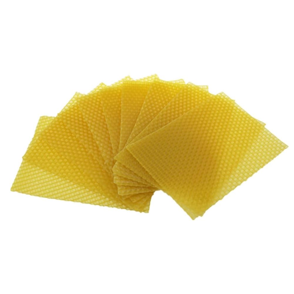 CTRLZS Beeswax Sheets Set Kit Natural Beeswax Sheets Set Kit Beeswax Honeycomb Sheets Wax for Beekeeping Equipment (13.3 X 9cm) 10PCS