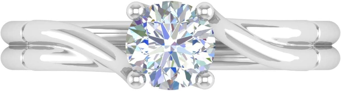 1/2 Carat 4-Prong Set Diamond Solitaire Engagement Ring in 14K Gold