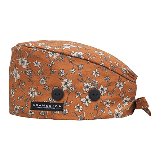 Image of ABAMERICA Working Caps with Button and Sweatband, Adjustable Working Hats for Women Men, One Size(Tie Back or Toggle)