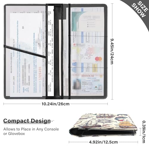 Organizador de documentos para auto cuero miniatura 3