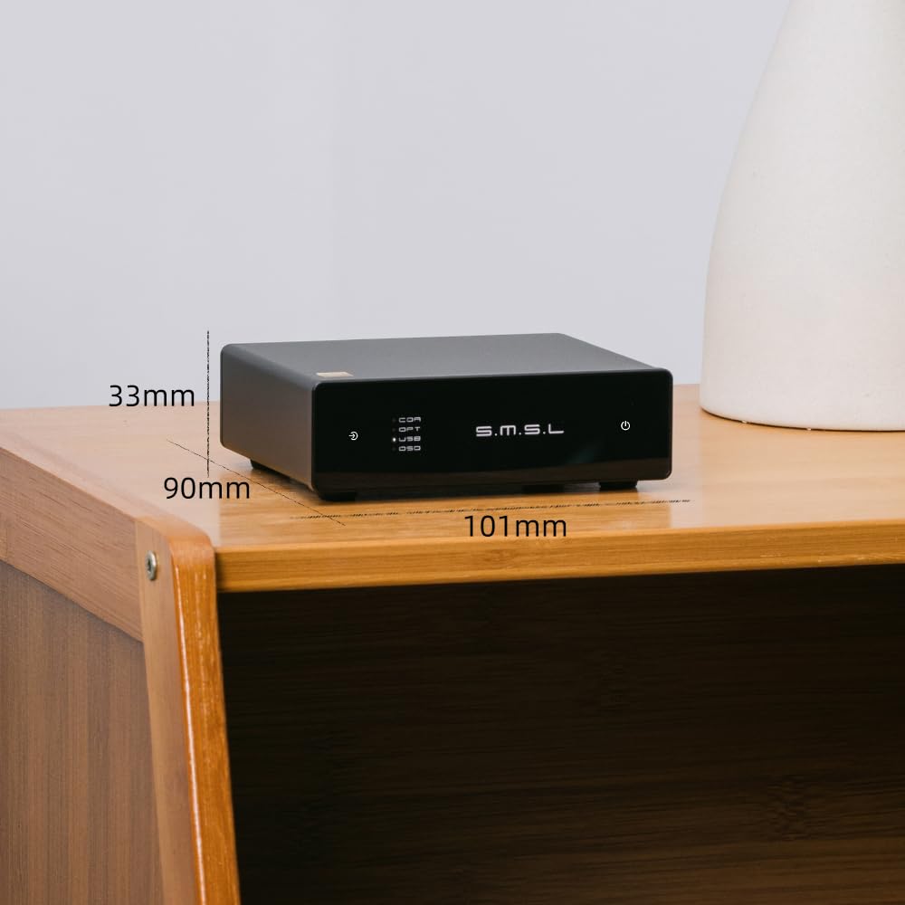 SMSL D1 Audio-Decoder | Faser-/Coaxial-/USB-Eingang | RCA-Ausgang | ROHM BD34352EKV-Chip | 768kHz/32bit-Dekodierung | Kompatibel mit PC, Handy, TV, Headset, Verstärker, aktiven Lautsprechern