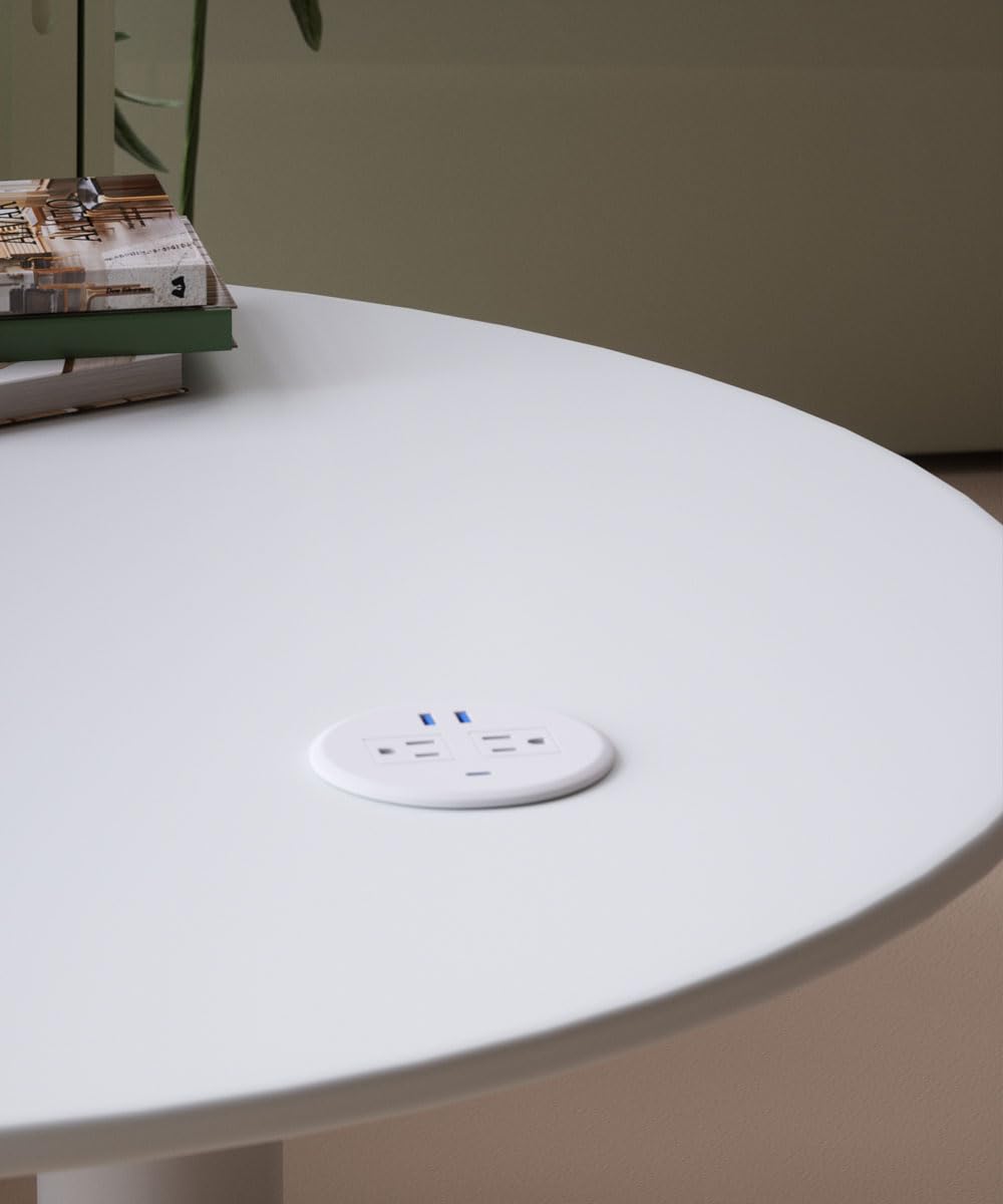 Zasilacz komputerowy, 2,3 cala, 20 W, USB-C szybkie ładowanie, odpowiednie do otworów 3-1/20,3 cm, okrągła listwa zasilająca do montażu