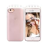 iPhone 6 6S 7 LED Selfie Case, WaterLuu LED Illuminated Phone Case for iPhone 6 / iPhone 6S/iPhone7 , LED Light Up Phone Case With Soft Light and Touch Key-Press for Great Selfie (Rose Gold)