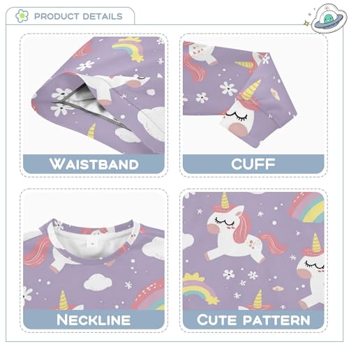 JUNZAN Rainbow unicorns Clound Big Girls Hoodie Sweatshirt Crewneck Kids Hoodies Boys Athletic 4T3