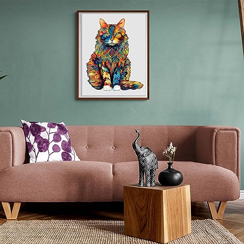 Rompecabezas de madera para adultos Jigfoxy, rompecabezas de gato con forma de animal única, rompecabezas de ingenio desafiante, regalos navideños y de Acción de Gracias para amigos y familia (16.5 x 13.2 pulgadas, 300 piezas) miniatura 5
