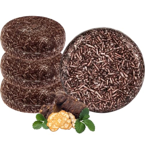 4 piezas de jabón negro para cabello gris, jabón de de de barra ecológica con el cabello para mujeres y hombres refrescan el cuero cabelludo ＆ Restaurar brillante
