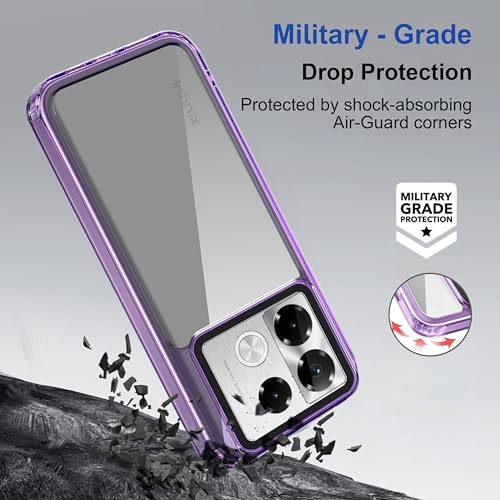 Image of Zapcase Back Case Cover for Infinix Note 40 Pro Plus 5G | Compatible for Infinix Note 40 Pro Plus 5G Back Cover | Case Cover with Camera Protection | (TPU + PC | Translucent Purple)