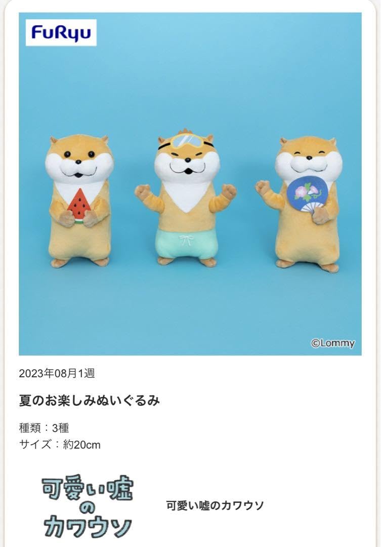 Amazon.co.jp: 可愛い嘘のカワウソ 夏のお楽しみぬいぐるみ 3種セット