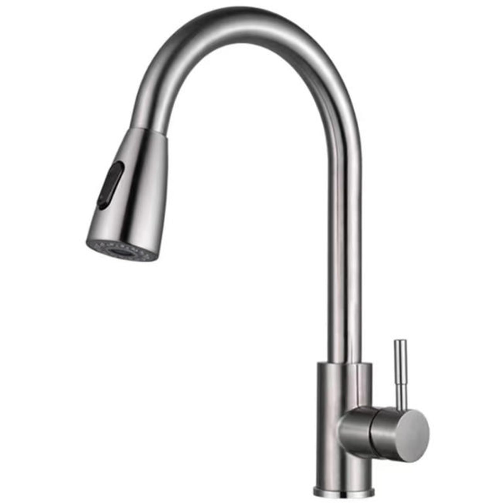 ZYCHSJXA Brushed Nickel Kitchen Faucet with Pull Out Spray, 3-Function Swivel Sink Mixer Tap, Down Sprayer for Easy Cleaning and Versatile Use