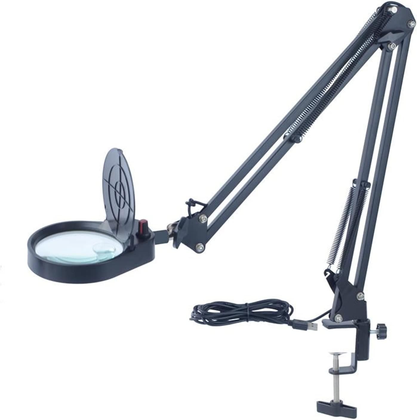 Magnifying Glass with Light and Stand 15X White Foldable