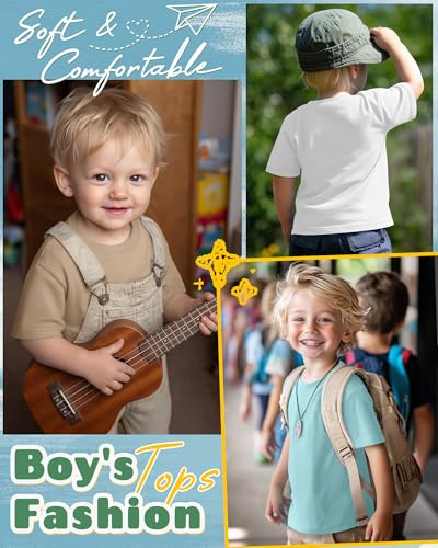 Image of Oakgarden 3 Pack Toddler Boys Crewneck T Shirts | 18M-5T, Short Sleeve Solid Tees, Soft Basic Tops, Baby Summer Clothes, Daycare, Preschool, Playdates, Daily Wear