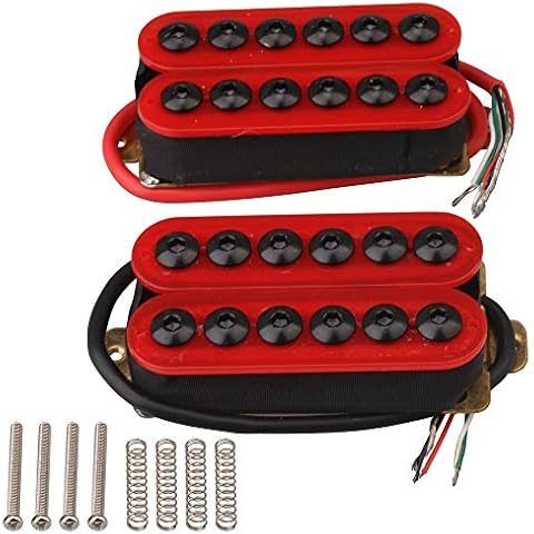 Par de Pastillas de Guitarra Yibuy Metal Rojo Cover