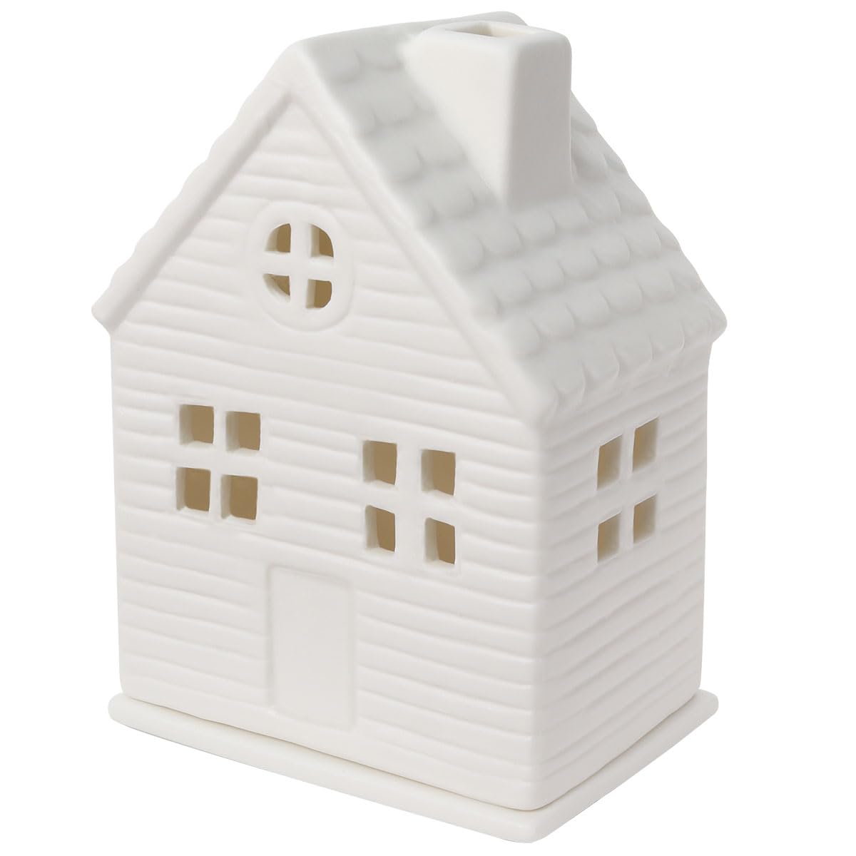 Zweipappel Casa Farol Diseño de Casita | Cerámica translúcida | Portavelas | Efecto de iluminación Superior | Diseño de 2 Partes