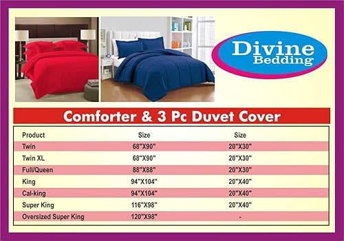 - Comforter Reversible 1 Piece Down Alternative Duvet Insert with Corner Tabs, All Season 2 Pillowsham Free- Diamond Stitched 100% Cotton 300 GSM