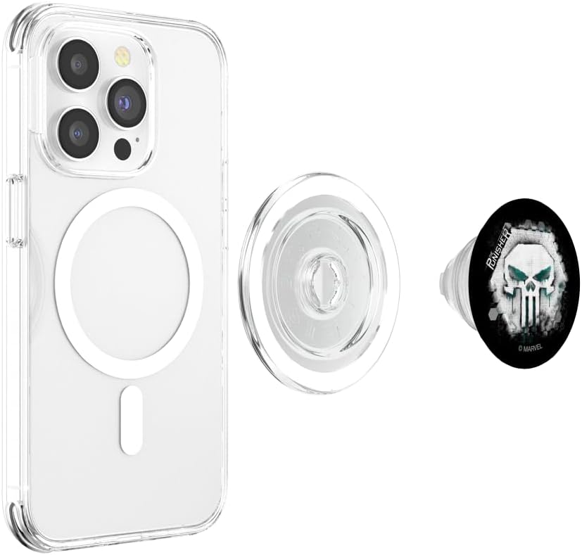 Marvel The Punisher Geometric Skull PopSockets MagSafe PopGrip for iPhone