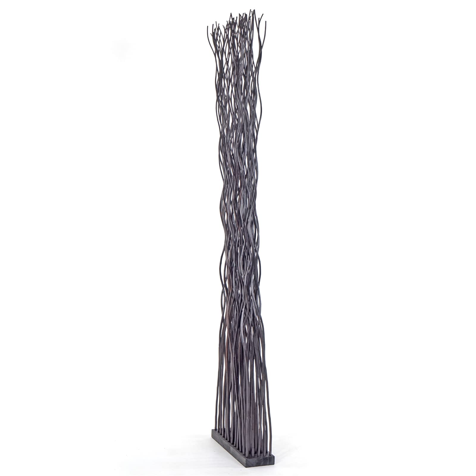 Paravent Décoratif En Branches De Saule - 170x40 Cm, Séparateur De Pièce Naturel, Couleur Noir - 5