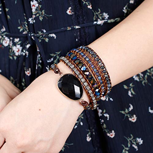 YGLINE Healing Black Omyx Wrap Bracelet(Oynx)