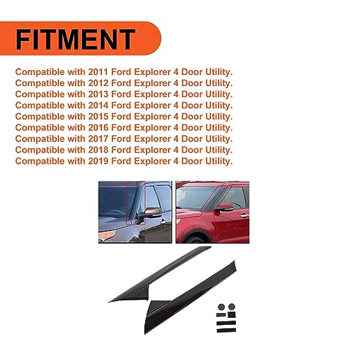 image for ECOTRIC 2 PCS Front A-Pillar Molding Windshield Outer Trim Compatible 