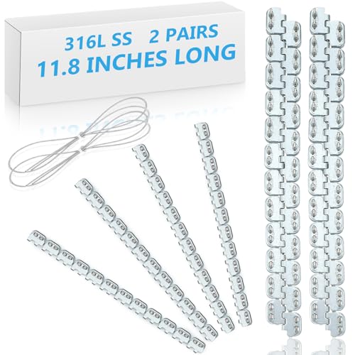 Threlaco 12'' Conveyor Belts Clipper Lacing 2 Pairs Zinc Plated Carbon Steel Fasteners with Hinge Pin for Light Industrial Thickness 1. 5-3mm Mechanical Conveyor Belt