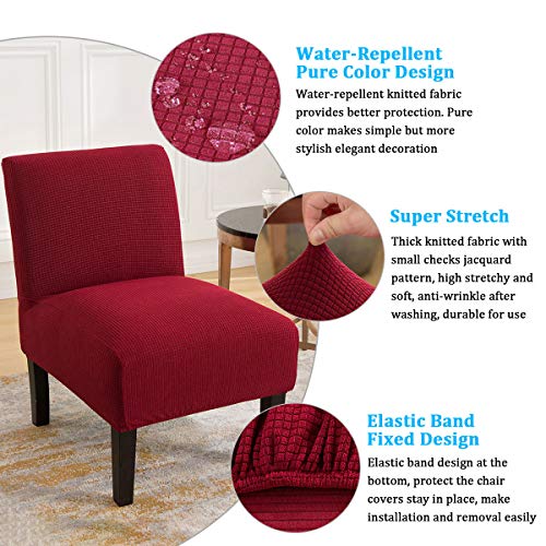 MIFXIN-Armless-Accent-Chair-Covers-Stretch-Jacquard-Slipper-Chair-Slipcovers-Removable-Washable-Chair-Furniture-Protector-for-Living-Room-Bedroom-Dining-Room-Wine-Red-2-Pack MIFXIN Armless Accent Chair Covers Stretch Jacquard Slipper Chair Slipcovers Removable Washable Chair Furniture Protector for Living Room Bedroom Dining Room Wine Red 2 Pack