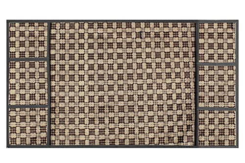 Image of Stylista Refridgerator top Cover Suitable for Samsung RT37C4512S8 /HL, 322 Liter Fridge, Dimension (WXD) 65x111 CM, Checkered Pattern Brown
