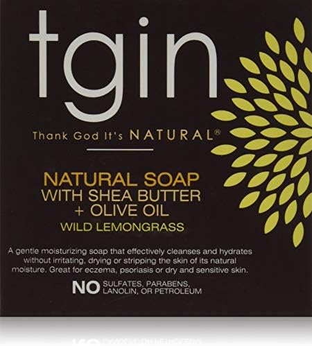 tgin Natural Olive Oil Soap With Shea Butter - Wild Lemongrass Bar - 4 Oz