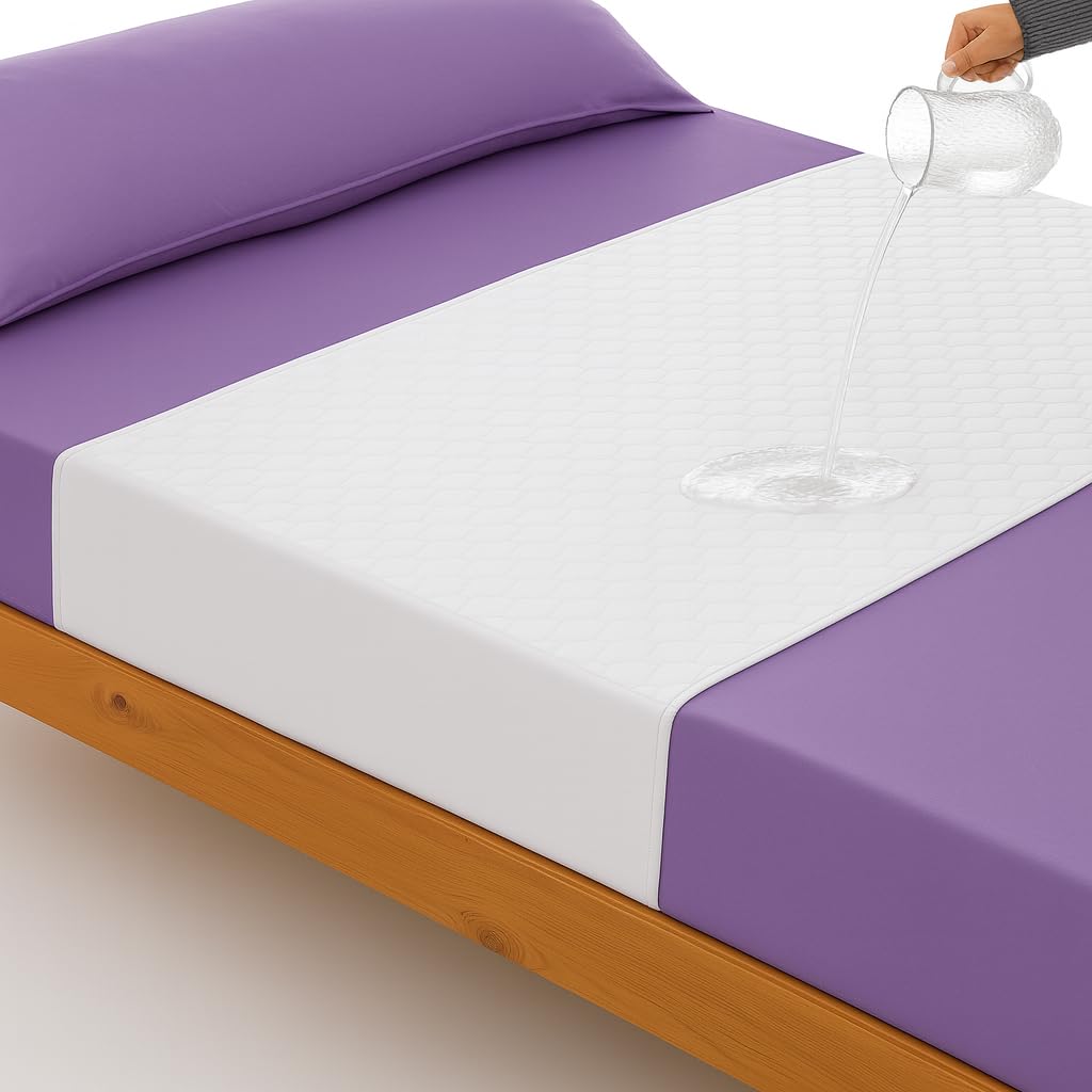 Empapadores Cama Adultos 135 x 85 cm (Pack X2) Reutilizable Super Absorbente -Lavables con Alas 4 Capas - Impermeable - Empapadores Bebe y Adulto - Protector de 135 y alas de 50cm