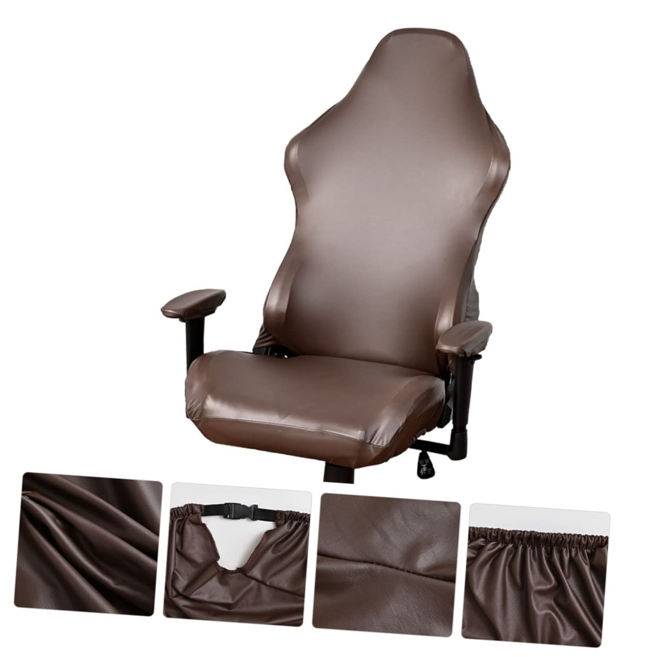 VICASKY Gaming Stuhl Bezug 1 Satz aus Pu und Polyester in Kaffee