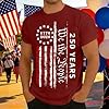 Anniversary Patriotic Short Sleeve Casual Holiday T-Shirt, red, S #2