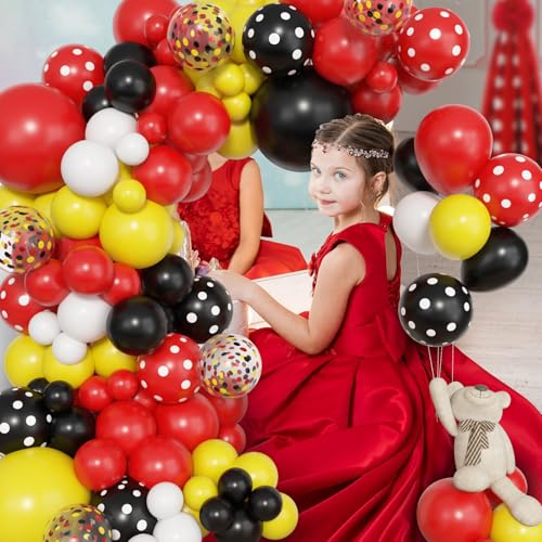Image of Amandir 153pcs Red Yellow Black Balloon Garland Arch Kit Different Sizes
