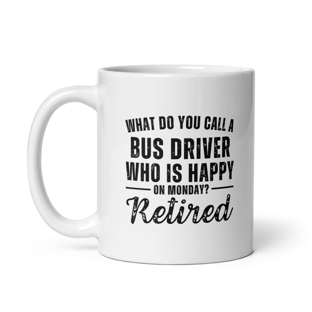 Retired Bus Driver Retirement Mug Gift For Happy Retirement Coffee Cup, Retiring Bus Driver Father's Day, Birthday, Coworker Gift