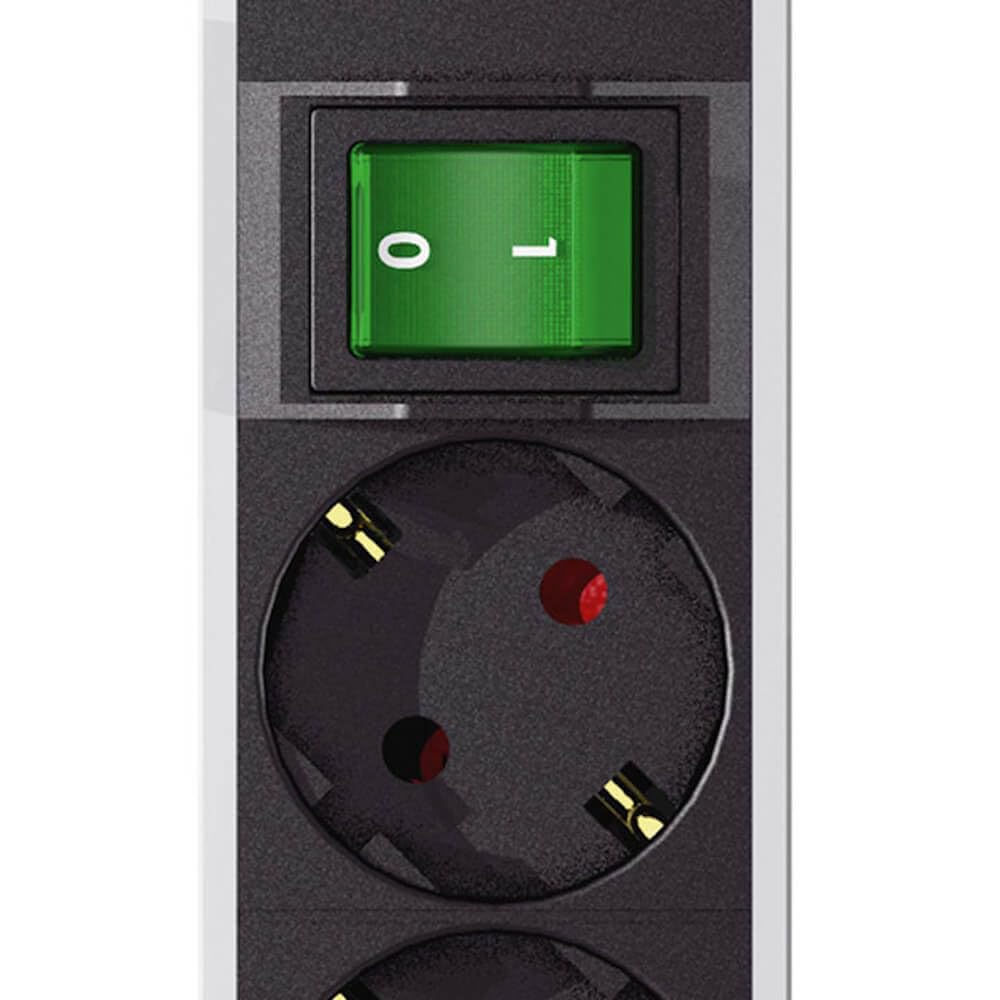 Geschirmte PC-Steckdosenleiste D6744, 6-Fach,zur Schirmung niederfrequenter elektrischer Felder und Reduzierung magnetischer Wechselfelder