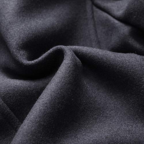 Image of INVACHI Men's Wool Blend Coat Warm Winter Trench Coat with Detachable Soft Scarf Single Breasted Pea Coat