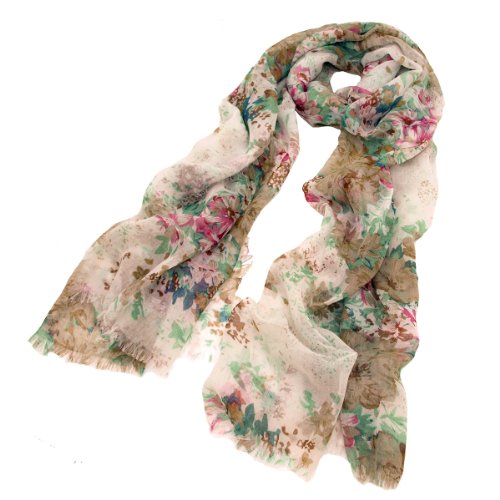 TrendsBlue Premium Soft Viscose Flower Print Scarf2