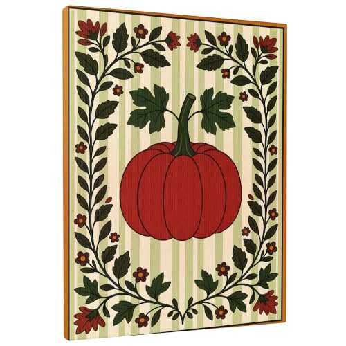Lienzo decorativo de calabazas otoñales de 16x20 pulgadas para pared