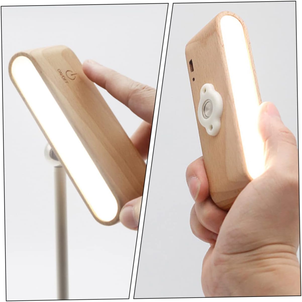 1set Rotatable Wall-Mounted Led -Care Reading Lamp for Bedroom Warm Decor Night Light Beech Finish