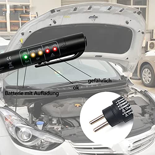 GERUI Auto Universal Bremsflüssigkeitstester ist für Bremsflüssigkeit DOT3 DOT4 DOT5, Tragbare Fahrzeug Auto Brake Tester mit 5 LED-Anzeigen, Bremsflüssigkeit Tester Stift (1)