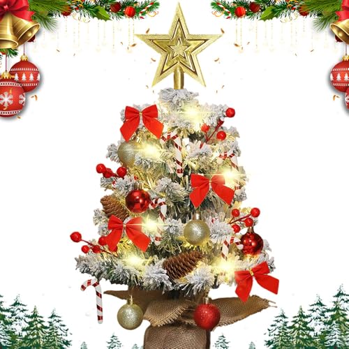 DAJASD 45cm Mini Albero Di Natale Da Tavolo, Mini Albero di...