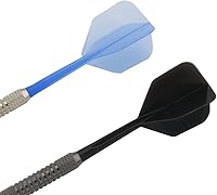 Vista 6 de Juego de dardos y ejes de dardos integrados de plástico de nailon, 9 piezas, eje de dardos integrados y puntas de vuelos, blanco, negro y azul