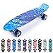meteor Monopatín Retro plástico Skateboard Completo Patineta para Niños Jóvenes Adultos Mejor Calidad Robusto Ligero Ruedas - Buen Regalo (B-Galaxy)