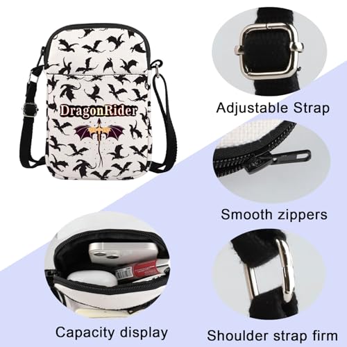 ENSIANTH Dragonrider Crossbody Purses Bag Romantasy Fantasy Bookish Gift Dark Romance Crossbody Purses Bag Dragon Lover Gift4